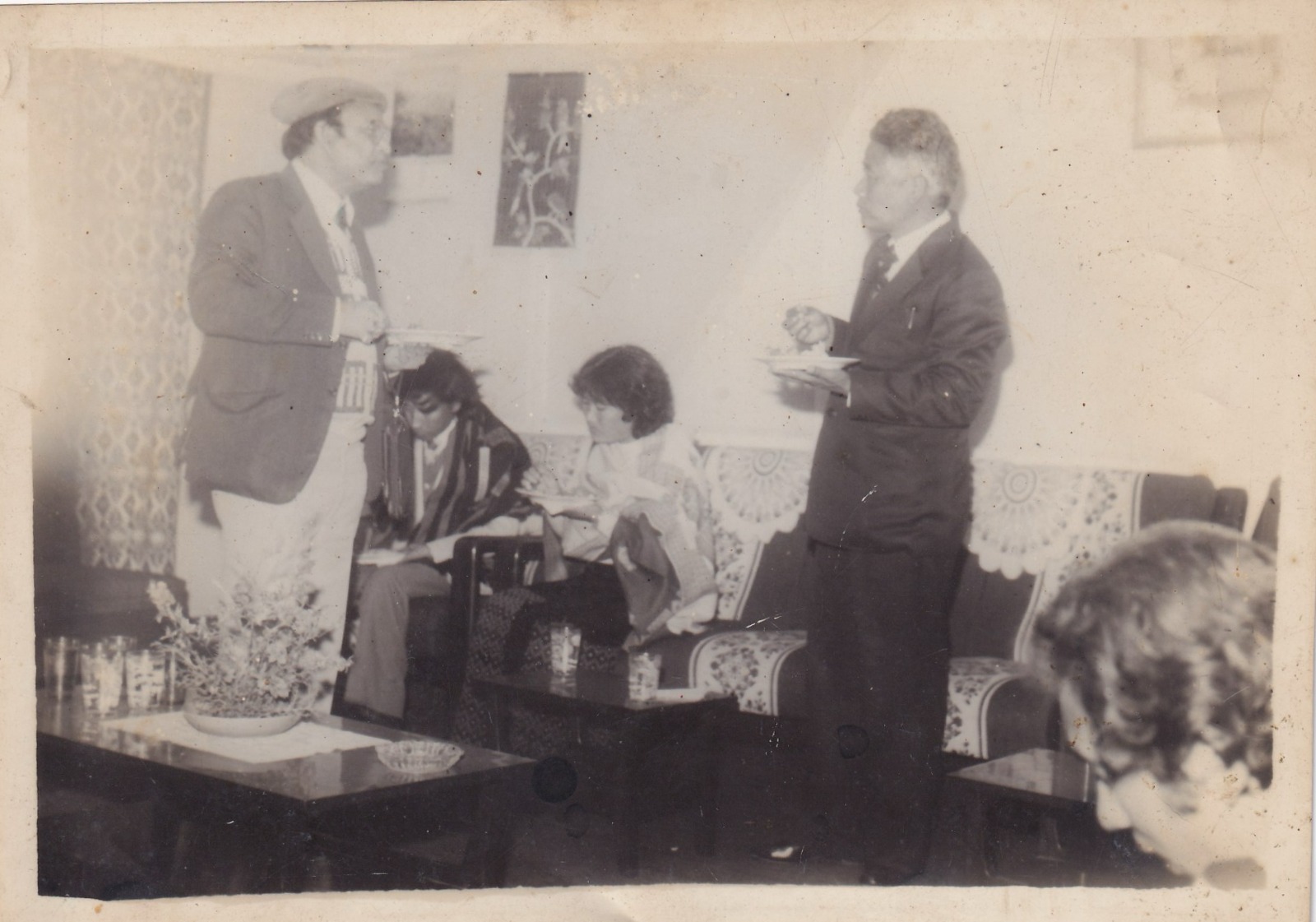 Indoor gathering in a historical Naga photograph